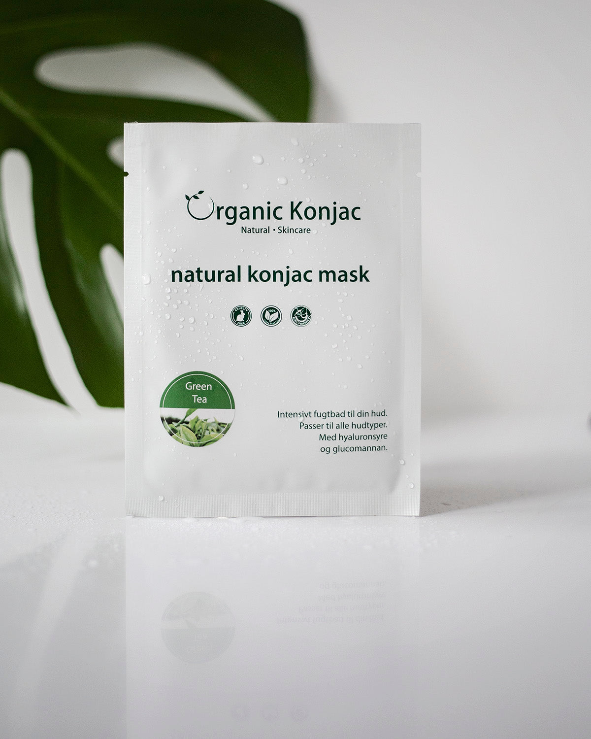 Organic Konjac Grønn tea ansiktsmaske - oppstrammende og antibakteriel