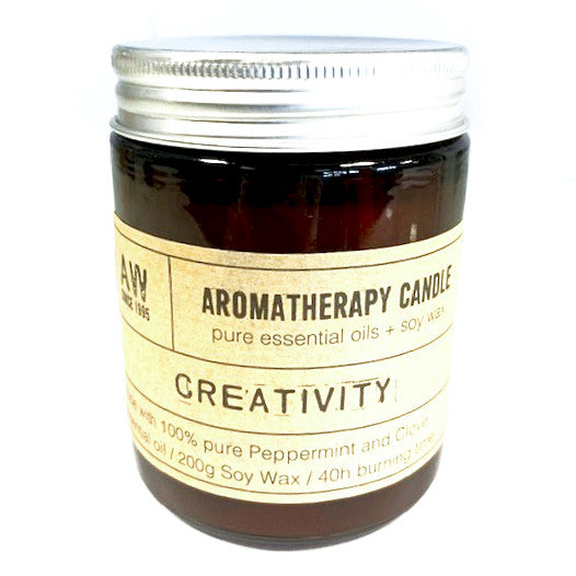 Aromaterapilys «Creativity» – 200 g soya­voks med peppermynte & nellik | Naturlig, vegan og inspirerende